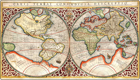 Mapa z pierwszego atlasu Merkatora